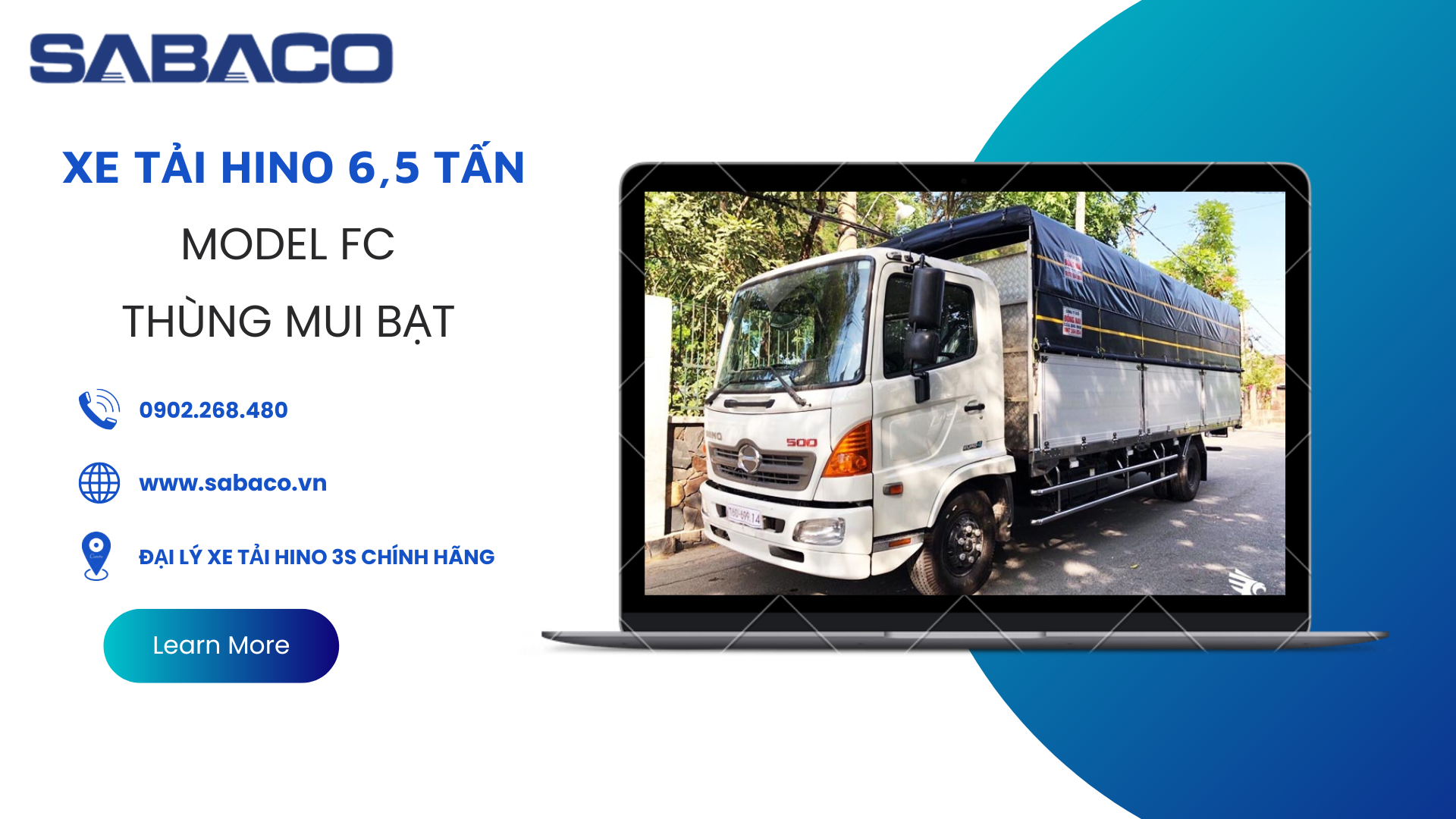 Xe tải Hino 6.5 tấn - Model FC - Thùng mui bạt